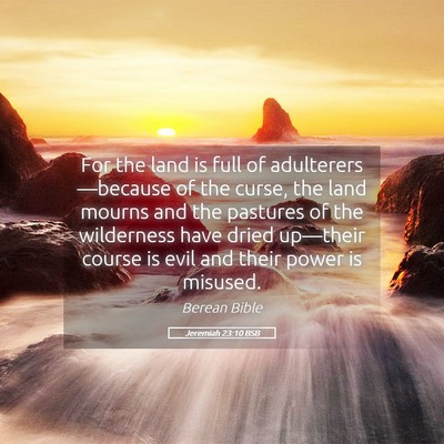 Picture 05 - Jeremiah 23:10 BSB - For the land is full of adulterers—because of - Bible Verse Picture