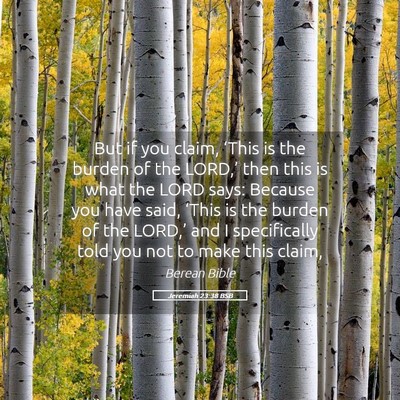 Picture 05 - Jeremiah 23:38 BSB - But if you claim, ‘This is the burden of the - Bible Verse Picture
