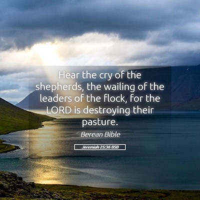 Picture 05 - Jeremiah 25:36 BSB - Hear the cry of the shepherds, the wailing of the - Bible Verse Picture