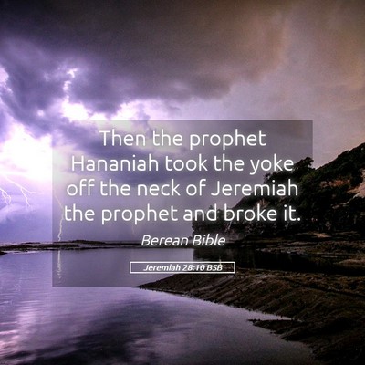 Picture 05 - Jeremiah 28:10 BSB - Then the prophet Hananiah took the yoke off the - Bible Verse Picture