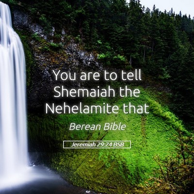 Picture 05 - Jeremiah 29:24 BSB - You are to tell Shemaiah the Nehelamite - Bible Verse Picture