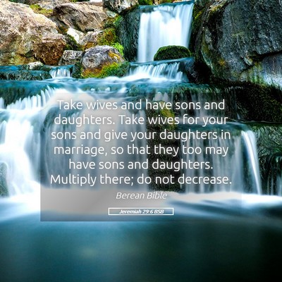 Picture 05 - Jeremiah 29:6 BSB - Take wives and have sons and daughters. Take - Bible Verse Picture