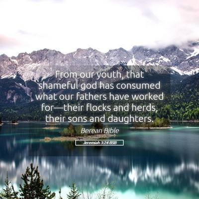 Picture 05 - Jeremiah 3:24 BSB - From our youth, that shameful god has consumed - Bible Verse Picture
