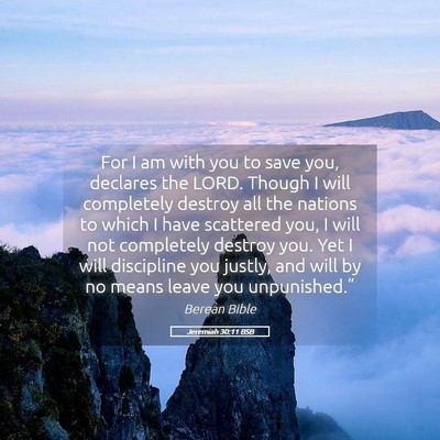 Picture 05 - Jeremiah 30:11 BSB - For I am with you to save you, declares the LORD. - Bible Verse Picture