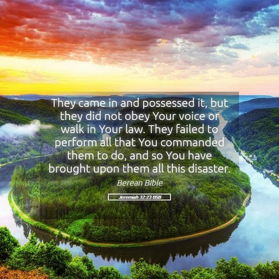 Picture 05 - Jeremiah 32:23 BSB - They came in and possessed it, but they did not - Bible Verse Picture