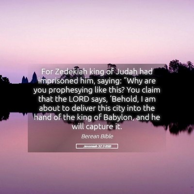 Picture 05 - Jeremiah 32:3 BSB - For Zedekiah king of Judah had imprisoned him, - Bible Verse Picture