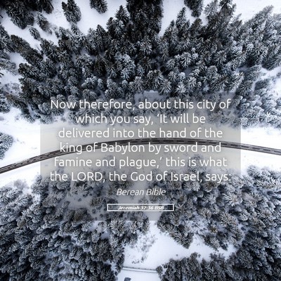 Picture 05 - Jeremiah 32:36 BSB - Now therefore, about this city of which you say, - Bible Verse Picture