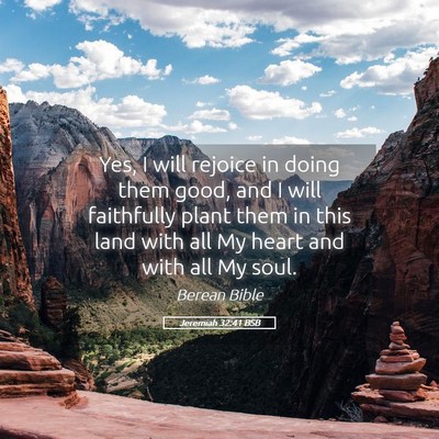 Picture 05 - Jeremiah 32:41 BSB - Yes, I will rejoice in doing them good, and I - Bible Verse Picture