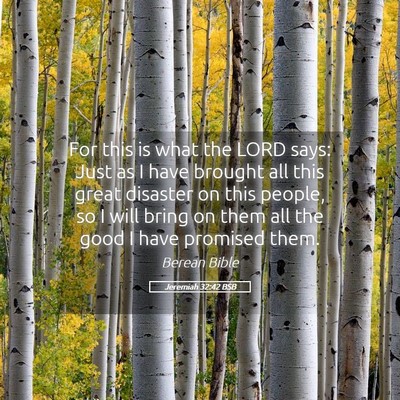 Picture 05 - Jeremiah 32:42 BSB - For this is what the LORD says: Just as I have - Bible Verse Picture