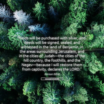 Picture 05 - Jeremiah 32:44 BSB - Fields will be purchased with silver, and deeds - Bible Verse Picture
