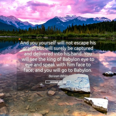 Picture 05 - Jeremiah 34:3 BSB - And you yourself will not escape his grasp, but - Bible Verse Picture