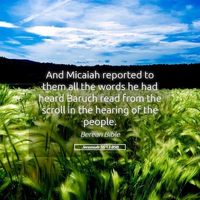 Picture 05 - Jeremiah 36:13 BSB - And Micaiah reported to them all the words he had - Bible Verse Picture