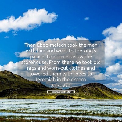 Picture 05 - Jeremiah 38:11 BSB - Then Ebed-melech took the men with him and went - Bible Verse Picture