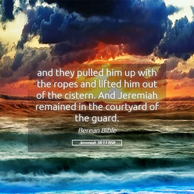 Picture 05 - Jeremiah 38:13 BSB - and they pulled him up with the ropes and lifted - Bible Verse Picture