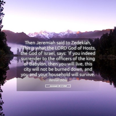 Picture 05 - Jeremiah 38:17 BSB - Then Jeremiah said to Zedekiah, “This is what - Bible Verse Picture