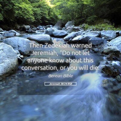 Picture 05 - Jeremiah 38:24 BSB - Then Zedekiah warned Jeremiah, “Do not let - Bible Verse Picture