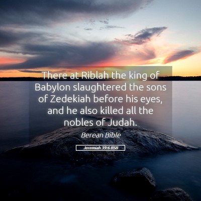 Picture 05 - Jeremiah 39:6 BSB - There at Riblah the king of Babylon slaughtered - Bible Verse Picture