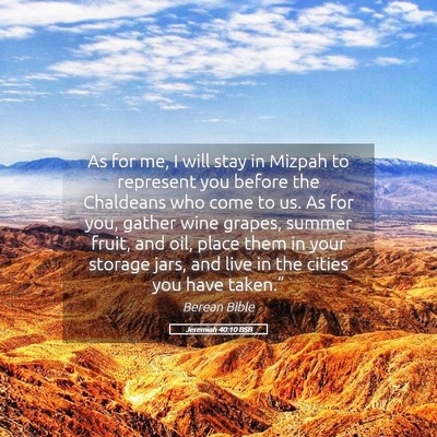 Picture 05 - Jeremiah 40:10 BSB - As for me, I will stay in Mizpah to represent you - Bible Verse Picture