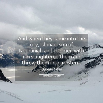 Picture 05 - Jeremiah 41:7 BSB - And when they came into the city, Ishmael son of - Bible Verse Picture