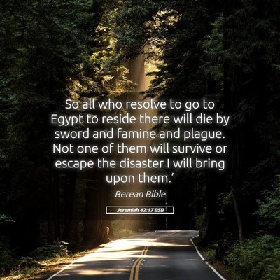 Picture 05 - Jeremiah 42:17 BSB - So all who resolve to go to Egypt to reside there - Bible Verse Picture