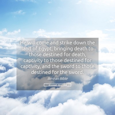 Picture 05 - Jeremiah 43:11 BSB - He will come and strike down the land of Egypt, - Bible Verse Picture