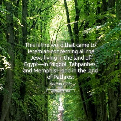 Picture 05 - Jeremiah 44:1 BSB - This is the word that came to Jeremiah concerning - Bible Verse Picture