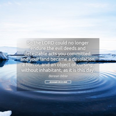 Picture 05 - Jeremiah 44:22 BSB - So the LORD could no longer endure the evil deeds - Bible Verse Picture