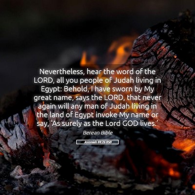 Picture 05 - Jeremiah 44:26 BSB - Nevertheless, hear the word of the LORD, all you - Bible Verse Picture