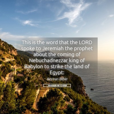 Picture 05 - Jeremiah 46:13 BSB - This is the word that the LORD spoke to Jeremiah - Bible Verse Picture