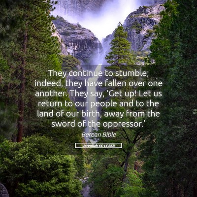 Picture 05 - Jeremiah 46:16 BSB - They continue to stumble; indeed, they have - Bible Verse Picture