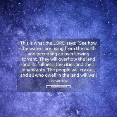 Picture 05 - Jeremiah 47:2 BSB - This is what the LORD says: “See how the waters - Bible Verse Picture