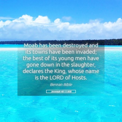 Picture 05 - Jeremiah 48:15 BSB - Moab has been destroyed and its towns have been - Bible Verse Picture