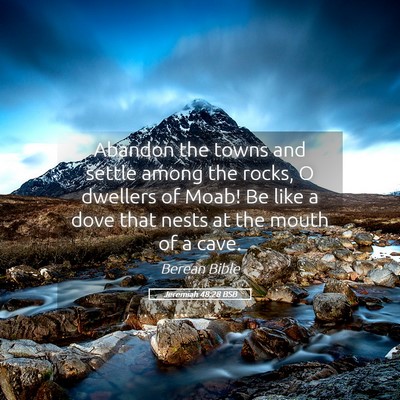 Picture 05 - Jeremiah 48:28 BSB - Abandon the towns and settle among the rocks, O - Bible Verse Picture