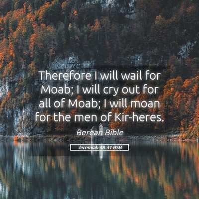 Picture 05 - Jeremiah 48:31 BSB - Therefore I will wail for Moab; I will cry out - Bible Verse Picture