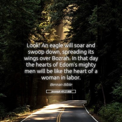 Picture 05 - Jeremiah 49:22 BSB - Look! An eagle will soar and swoop down, - Bible Verse Picture