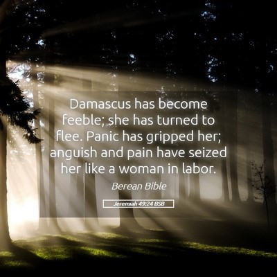 Picture 05 - Jeremiah 49:24 BSB - Damascus has become feeble; she has turned to - Bible Verse Picture