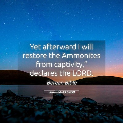 Picture 05 - Jeremiah 49:6 BSB - Yet afterward I will restore the Ammonites from - Bible Verse Picture