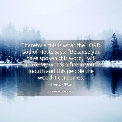 Picture 05 - Jeremiah 5:14 BSB - Therefore this is what the LORD God of Hosts - Bible Verse Picture