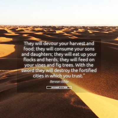 Picture 05 - Jeremiah 5:17 BSB - They will devour your harvest and food; they will - Bible Verse Picture