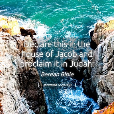 Picture 05 - Jeremiah 5:20 BSB - Declare this in the house of Jacob and proclaim - Bible Verse Picture