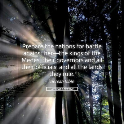 Picture 05 - Jeremiah 51:28 BSB - Prepare the nations for battle against her—the - Bible Verse Picture