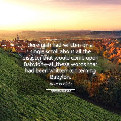 Picture 05 - Jeremiah 51:60 BSB - Jeremiah had written on a single scroll about all - Bible Verse Picture
