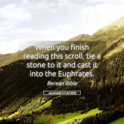 Picture 05 - Jeremiah 51:63 BSB - When you finish reading this scroll, tie a stone - Bible Verse Picture