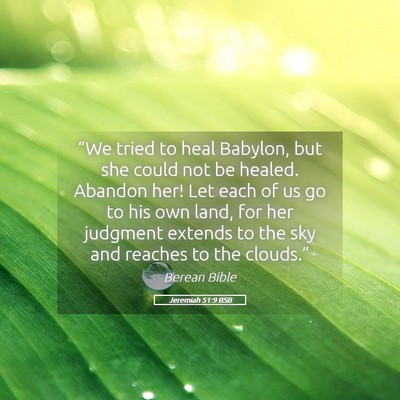 Picture 05 - Jeremiah 51:9 BSB - “We tried to heal Babylon, but she could not be - Bible Verse Picture