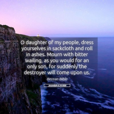 Picture 05 - Jeremiah 6:26 BSB - O daughter of my people, dress yourselves in - Bible Verse Picture