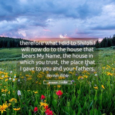 Picture 05 - Jeremiah 7:14 BSB - therefore what I did to Shiloh I will now do to - Bible Verse Picture