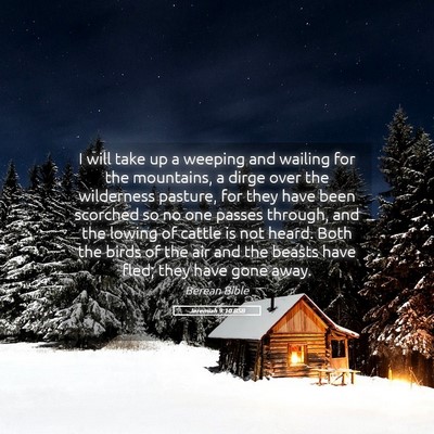 Picture 05 - Jeremiah 9:10 BSB - I will take up a weeping and wailing for the - Bible Verse Picture