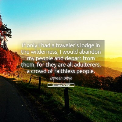 Picture 05 - Jeremiah 9:2 BSB - If only I had a traveler’s lodge in the - Bible Verse Picture