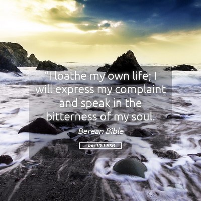 Picture 05 - Job 10:1 BSB - “I loathe my own life; I will express my - Bible Verse Picture