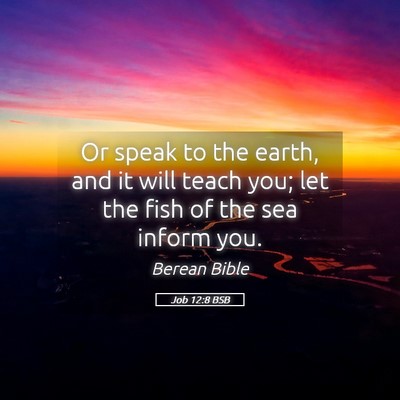Picture 05 - Job 12:8 BSB - Or speak to the earth, and it will teach you; let - Bible Verse Picture